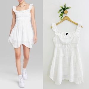 Wild Fable White Ruffle Cottagecore Tiered Mini Dress
